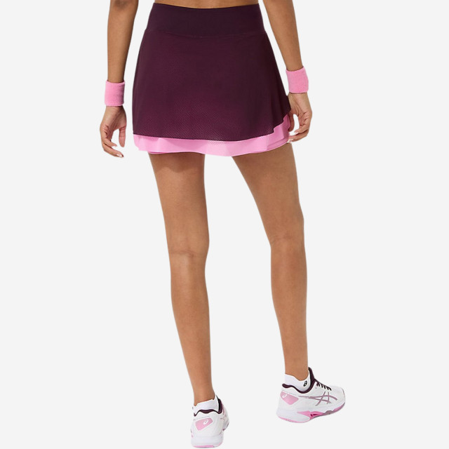 Asics Match Mesh Women Skirt - Dark Aubergine/Bubblegum