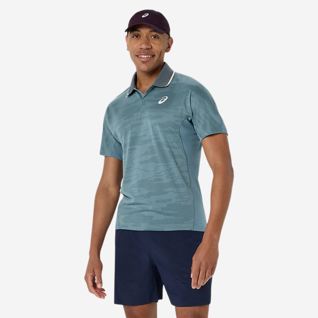 Asics Men's Match Jacquard Polo SS Top - Foggy Teal