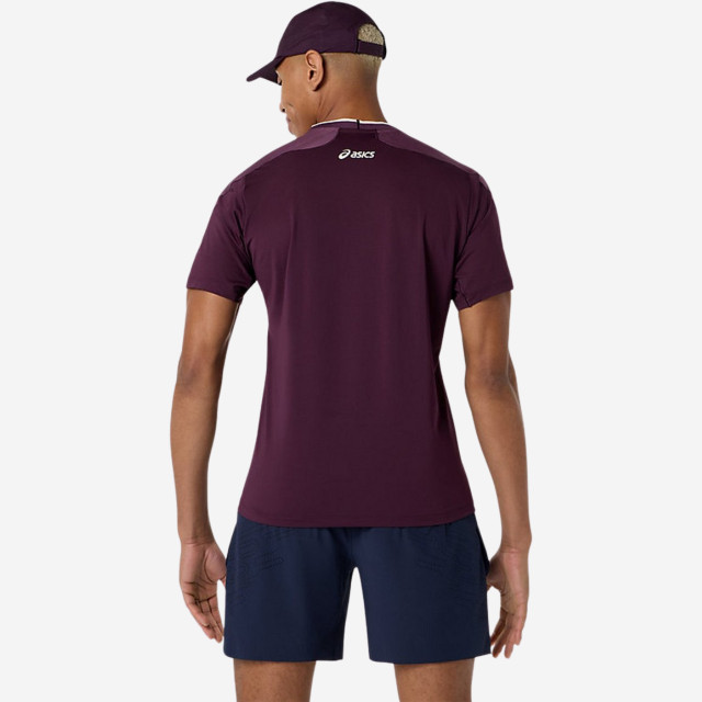 Asics Men's Match Jacquard SS Top - Dark Aubergine