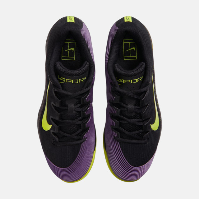 Nike Vapor 12 Men's Hard Court Tennis Shoes - Black/Purple Dynasty/Lemon Venom