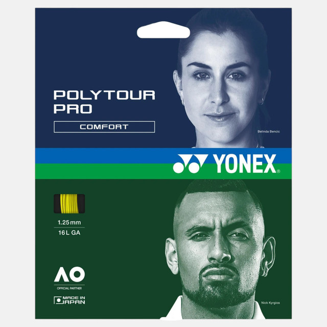 Yonex Poly Tour Pro 1.25mm / 16L Gauge Tennis String Set - Flash Yellow