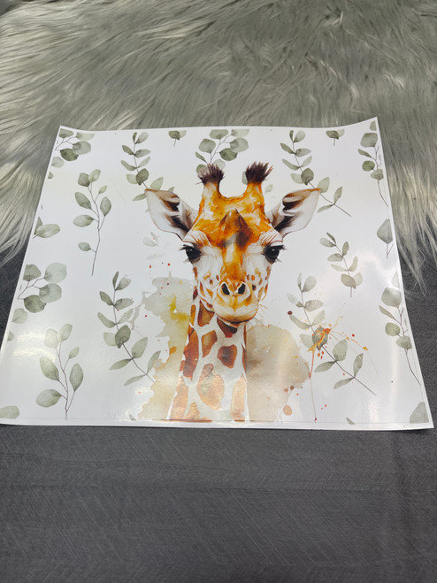 Giraffe Watercolor 30oz  Vinyl Wrap