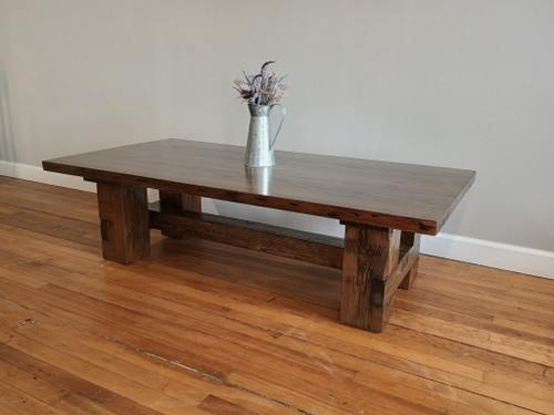 Reclaimed Barn Beam Double Trestle Coffee Table