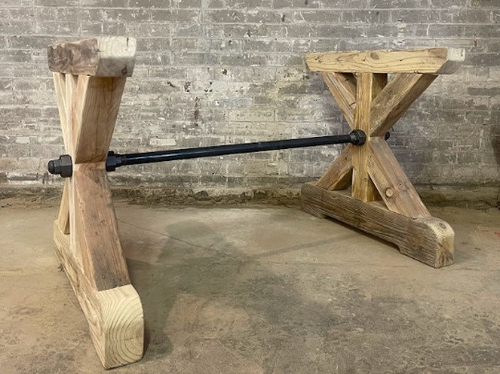 Reclaimed X-Base Iron Rail Table (Base Only)