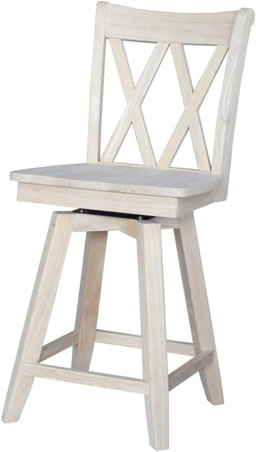 Double X-Back Swivel Counter Stool