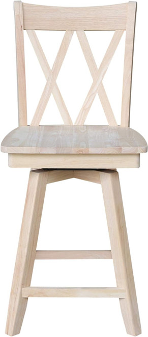 Double X-Back Swivel Counter Stool