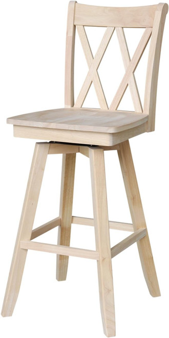 Double X-Back Swivel Bar Stool