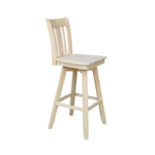 Slat Back Swivel Bar Stool