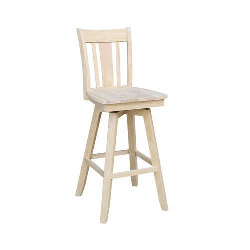 Slat Back Swivel Bar Stool