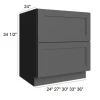 Ebony Shaker - Two Drawer Base Cabinet - 30"