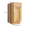 Whitetail Buck Shaker RTA Base Cabinet 12"