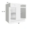 Arctic Polar White - Assembled Blind Corner Base Cabinet 36"