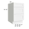 Arctic Polar White - RTA Drawer Base Cabinet 21"