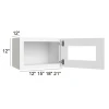Arctic Polar Shaker - RTA Single Decorative Stacker Wall Cabinets 12" x 12" with Plain Glass