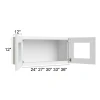 Arctic Polar White -  RTA Double Decorative Stacker Wall Cabinets 33" x 12" with Plain Glass