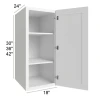 Arctic Polar White - RTA Utility Wall Cabinet 18" x 36"x24"