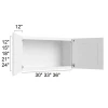Arctic Polar White -  RTA Bridge Wall Cabinet 33" x 15"