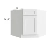 Arctic Polar White - RTA Diagonal Corner Sink Base Cabinet 36"