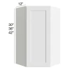 Arctic Polar White - RTA Wall Diagonal Corner Cabinet 24" x 36"