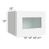 Arctic Polar White - RTA Single Decorative Stacker Wall Cabinets 15" x 12" with Plain Glass