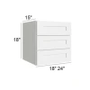 Arctic Polar White - Wall 3 Drawer 18"