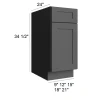 Ebony Shaker -  RTA Base Cabinet 21"