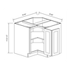 Arctic Polar White - RTA ADA Lazy Susan Corner Base Cabinet 36"