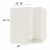 Silk Ivory -  Assembled Lazy Susan Base Cabinet 33" x 12"
