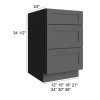 Ebony Shaker - RTA Drawer Base Cabinet 18"