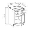 Classic Ivory - ADA RTA Drawer Base Cabinet 18"