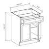 Arctic Polar White -  ADA RTA Base Cabinet 27"