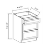 Arctic Polar White - ADA RTA Drawer Base Cabinet 18"