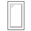 24" x 42" wall diagonal with plain glass