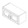 Coastal Rye -  Assembled Double Decorative Stacker Wall Cabinets 30" x 12" with Plain Glass