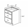 Burnt Sugar Shaker -  Assembled Drawer Base Cabinet - 27"