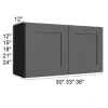 Ebony Shaker -  RTA Bridge Wall Cabinet 36" x 21"