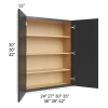 Ebony Shaker - RTA Wall Cabinet 39" x 42"