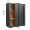 Ebony Shaker -  RTA Wall Blind Corner Cabinet 27" x 42"