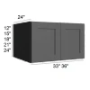 Ebony Shaker -  RTA Refrigerator Wall Cabinet 33" x 15"