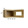 Burnt Sugar Shaker - RTA Single Decorative Stacker Wall Cabinets 21" x 12" with Plain Glass