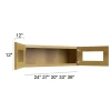 Burnt Sugar Shaker -  RTA Double Decorative Stacker Wall Cabinets 33" x 12" with Plain Glass