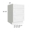 Vail White - RTA Drawer Base Cabinet 36"