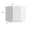 Vail White - RTA Diagonal Corner Sink Base Cabinet 36"