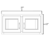 Westport - Double Decorative Stacker Wall Cabinets 27" x 12" with Plain Glass