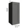 Quik Silver - RTA Wall Cabinet 12" x 42"