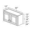 Wall Cabinet 33"X24". It Measures 33"Wx12"Dx24"H