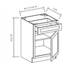Artic Polar White ADA Assembled Base Cabinet 12"