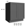 Ebony Shaker - RTA Full Height Base 30"