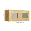 Whitetail Buck Shaker - RTA Double Decorative Stacker Wall Cabinets 27" x 12" with Plain Glass