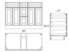 Ready to Assemble 60" vanity with doors and drawers
